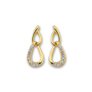14K Solid Gold CZ Stud Earrings | Fine Gift for Her By Tehrani Jewelry
